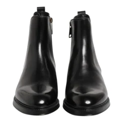Sort læder Chelsea mid-calf støvler