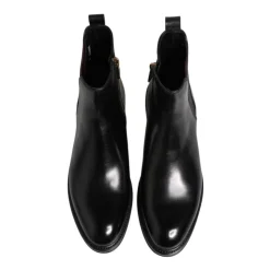 Sort læder Chelsea mid-calf støvler