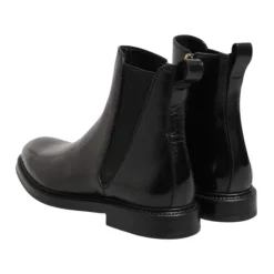 Sort læder Chelsea mid-calf støvler