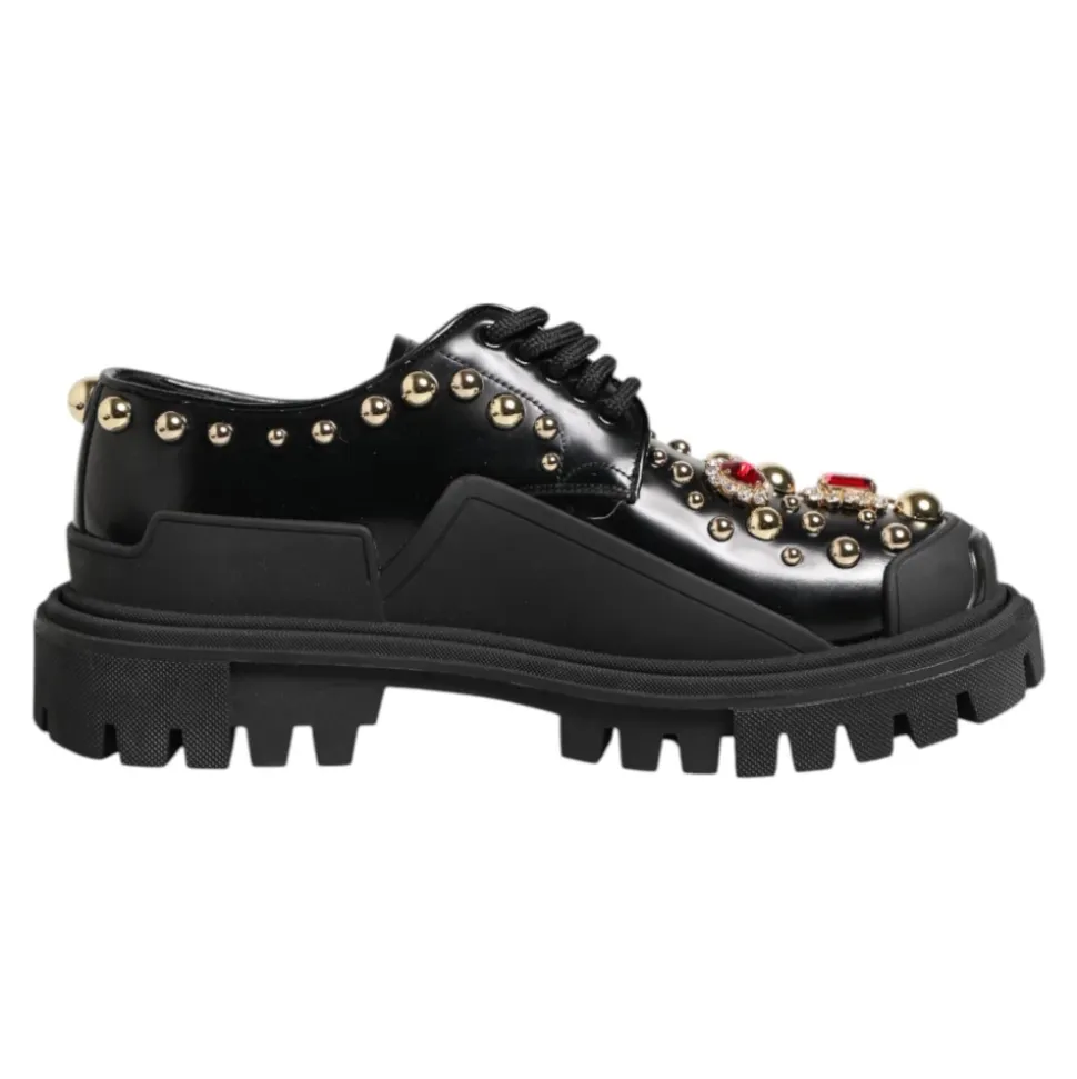 Sort læder juvel Derby sko