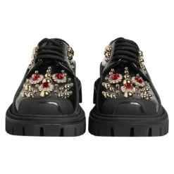 Sort læder juvel Derby sko