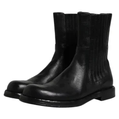 Sort læder midt kalv støvler sko