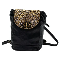 Sort læder rygsæk LIRI