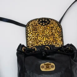 Sort læder rygsæk LIRI