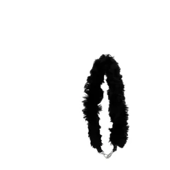 Sort læder skuldertaske med krog lukning