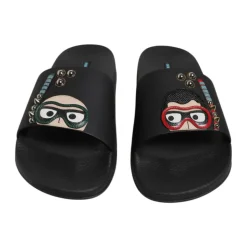 Sort læder slides med nitter