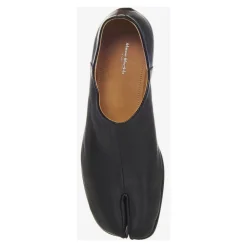 Sort Læder Split-Tå Loafers