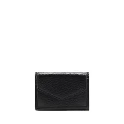 Sort læder Tri-fold Kortholder Pung