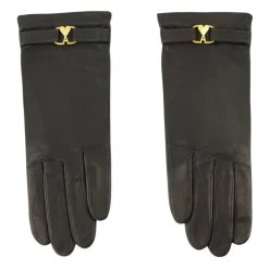 Sort læderhjertehandsker