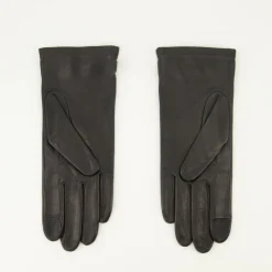 Sort læderhjertehandsker