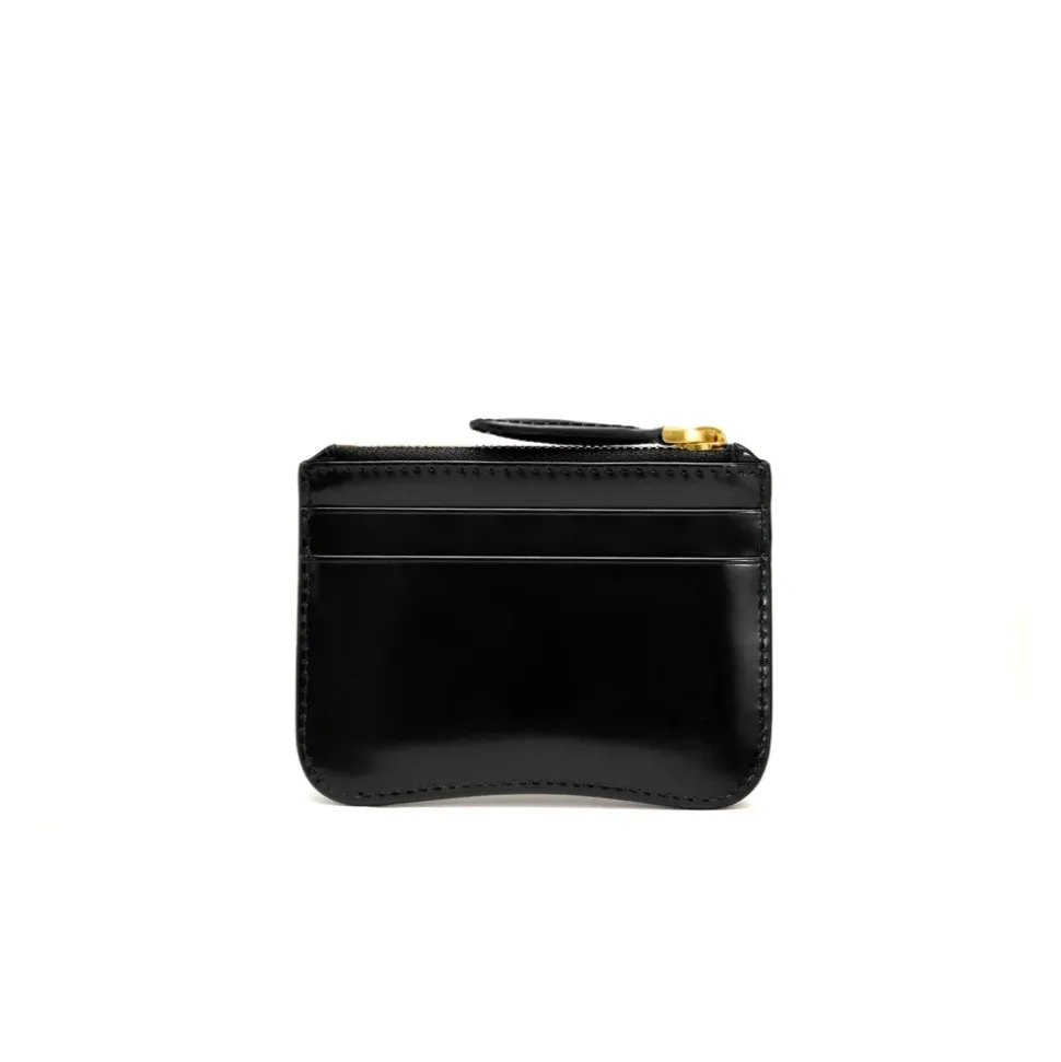 Sort Læderkortholder med Lynlås