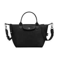 Sort lædertaske med lynlås