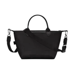 Sort lædertaske med lynlås