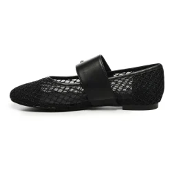 Sort Mesh Flade Sko med Logo