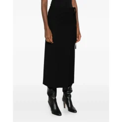 Sort Midi Wrap Nederdel