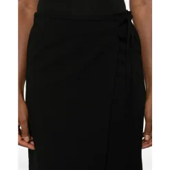 Sort Midi Wrap Nederdel