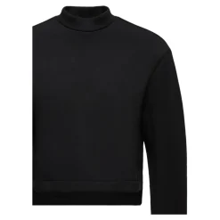 Sort neopren sweater med logo patch