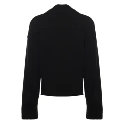 Sort neopren sweater med logo patch