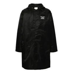 Sort Parka med Hætte Letvægtsdesign