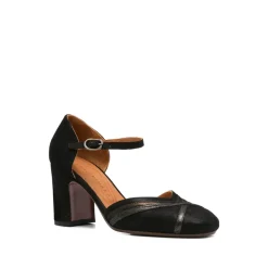 Sort Ruskind Ankelrem Blokhæl