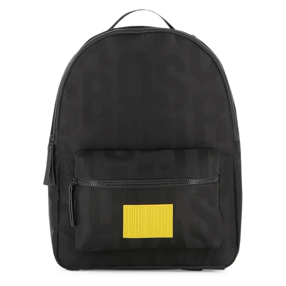 Sort rygsæk med gul accentlap