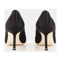 Sort Satin Krystal Spænde Pumps