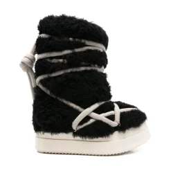 Sort Shearling Snøresko