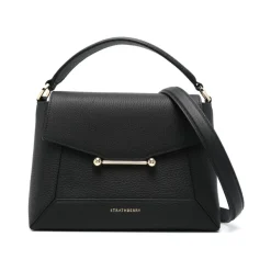 Sort Skuldertaske med Foldover Top