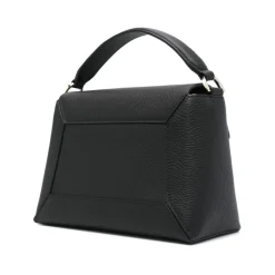 Sort Skuldertaske med Foldover Top