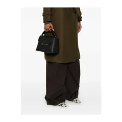 Sort Skuldertaske med Foldover Top