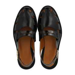 Sort Slingback Loafer med Cut-Out Mønster