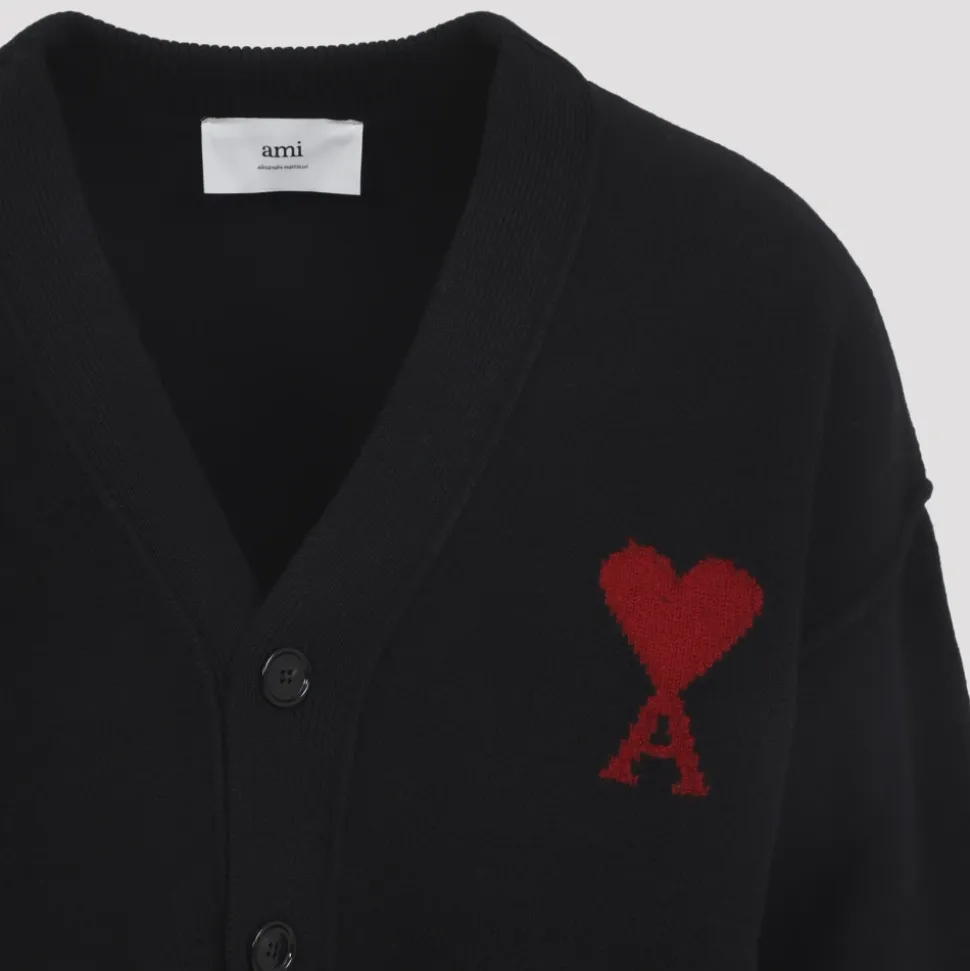 Sort Uld V-Hals Cardigan AW25