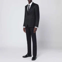 Sort Uldjakkesæt 100% Lana