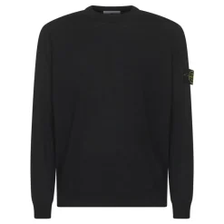 Sort uldtrøje med badge