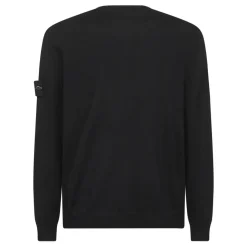 Sort uldtrøje med badge