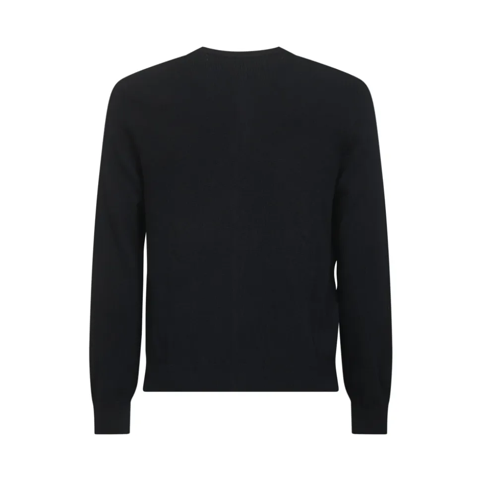 Sort uldtrøje med røde hjerter