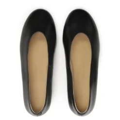 Sorte bløde læderballerinaer