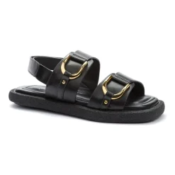 Sorte Åbne Flade Sandaler Kvinder