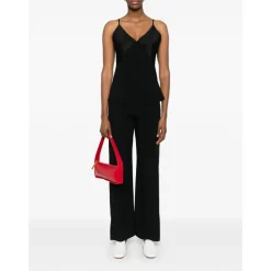 Sorte Flare Bukser Elastisk Talje