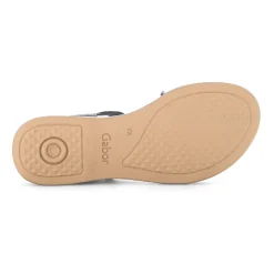 Sorte glatte lædersandaler