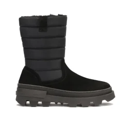 Sorte herresne støvler lavet af kombinerede materialer