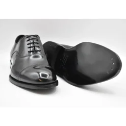 Sorte Læder Oxford Cap Toe Sko