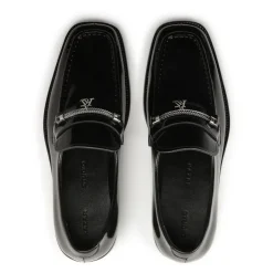 Sorte loafers med smykkeudsmykning