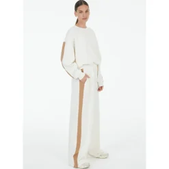 Sporty sweatshirt med stribeaccent