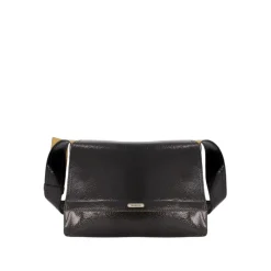 Sprækket læder Slouch taske