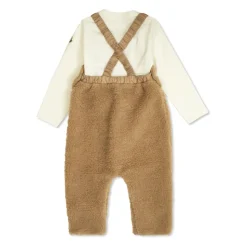 Sæt: top og bukser af falsk pels med seler