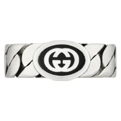 Sterlingsølvring med Interlocking G-detalje