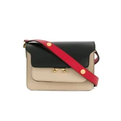 Stilfuld Skuldertaske i Sort-Brunt-Rødt