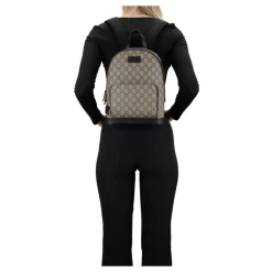 Stilfuldt læderrygsæk med logomotiv