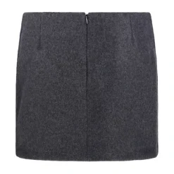 Straight Hem Wool Skirt